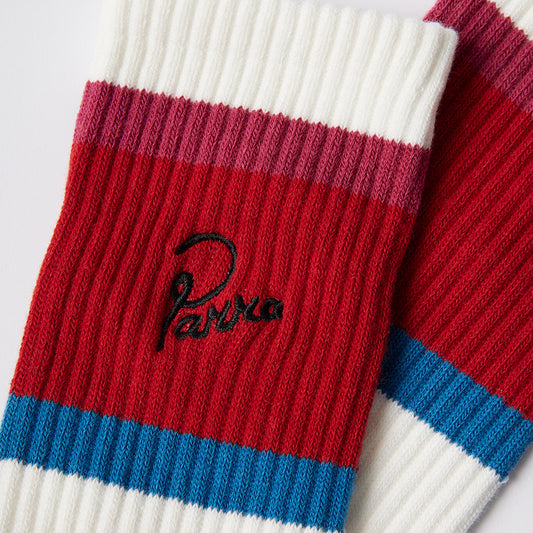By Parra Signature Striped Crew Sock - Red