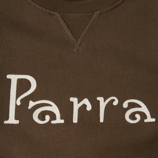 By Parra Weird Trad Logo Crew Sweat - Brown