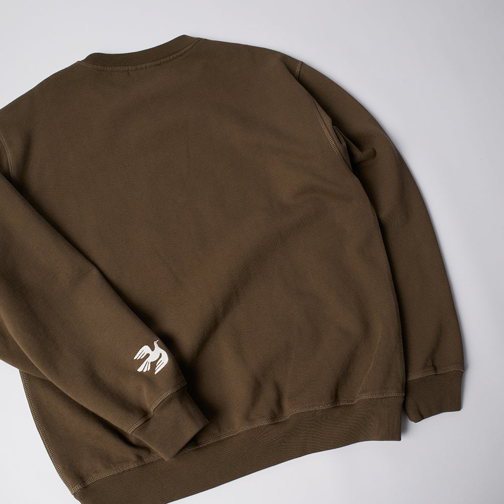 By Parra Weird Trad Logo Crew Sweat - Brown