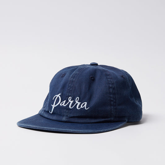 By Parra Scripted 6 Panel Hat - Navy Blue