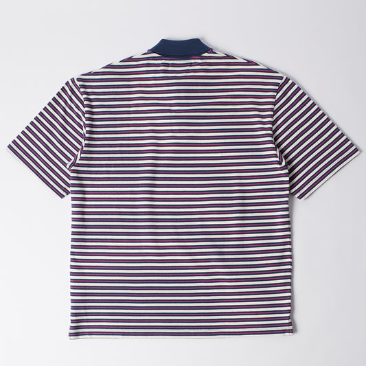 By Parra Flag Striper Polo Shirt - Purple Pink
