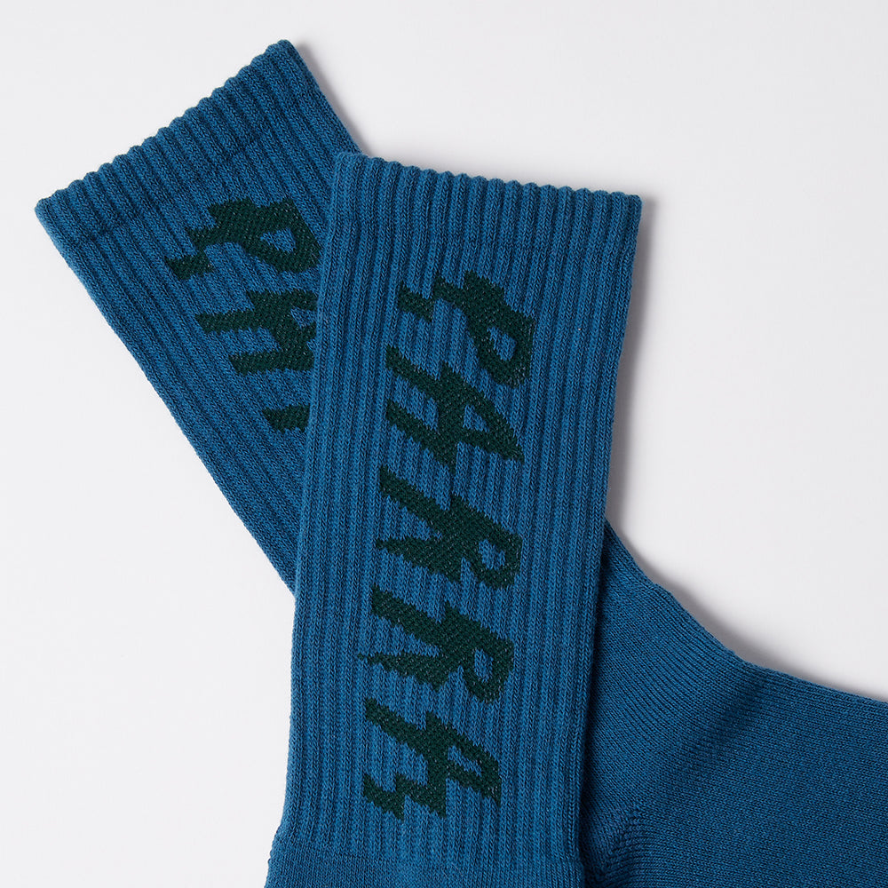 By Parra Spiked Logo Crew Socks - Dark Mallard Green