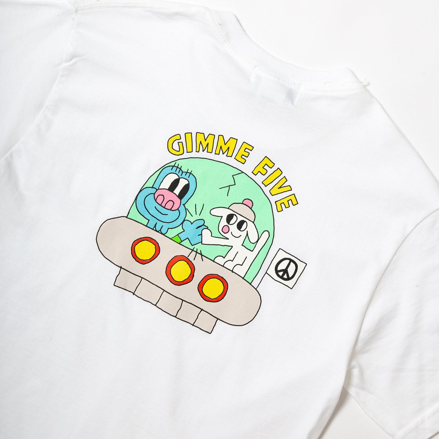 Gimme Five x Tim Comix Space Ship T-Shirt - White
