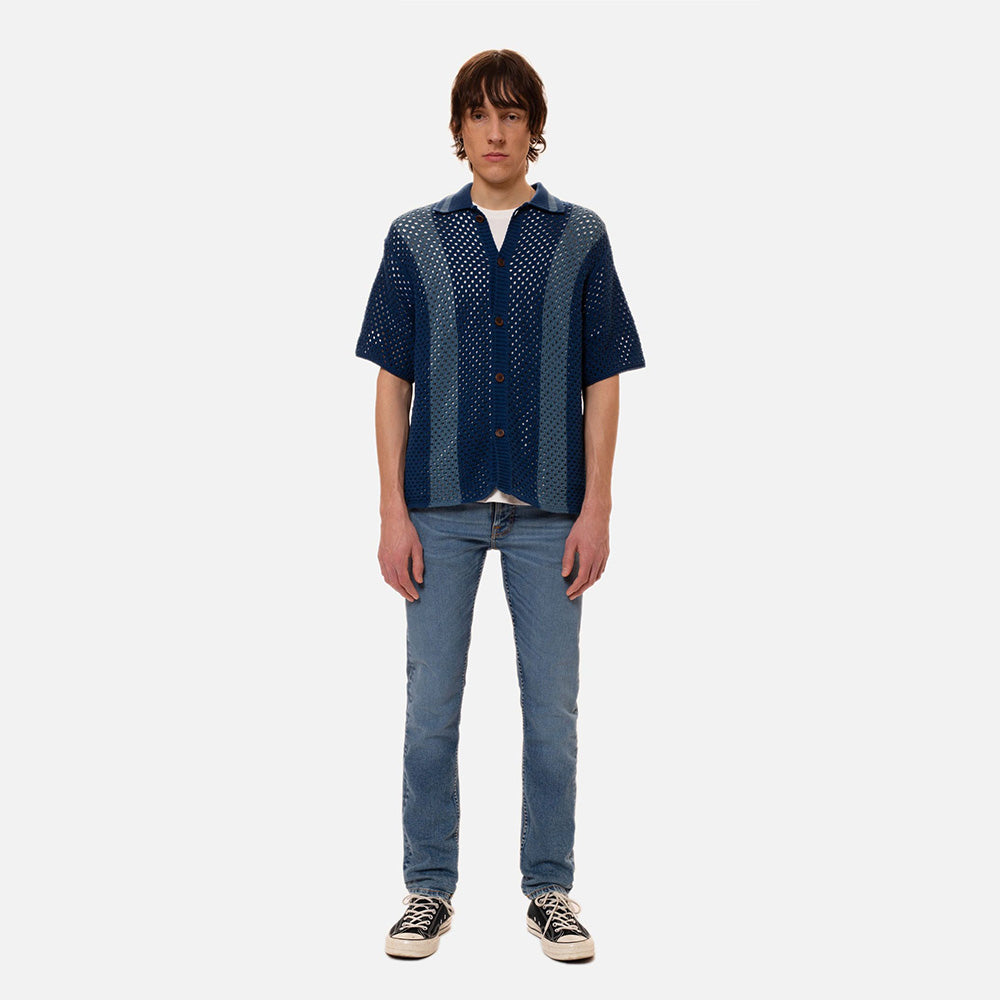 Nudie Jeans Co. Fabbe Crochet Shirt - Blue