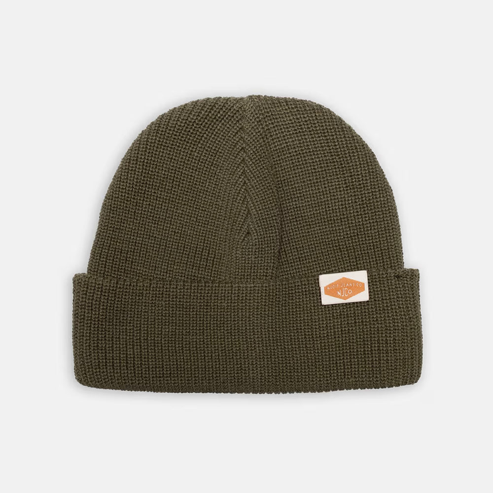 Nudie Jeans Co. Cotton Beanie Ribbed - Olive