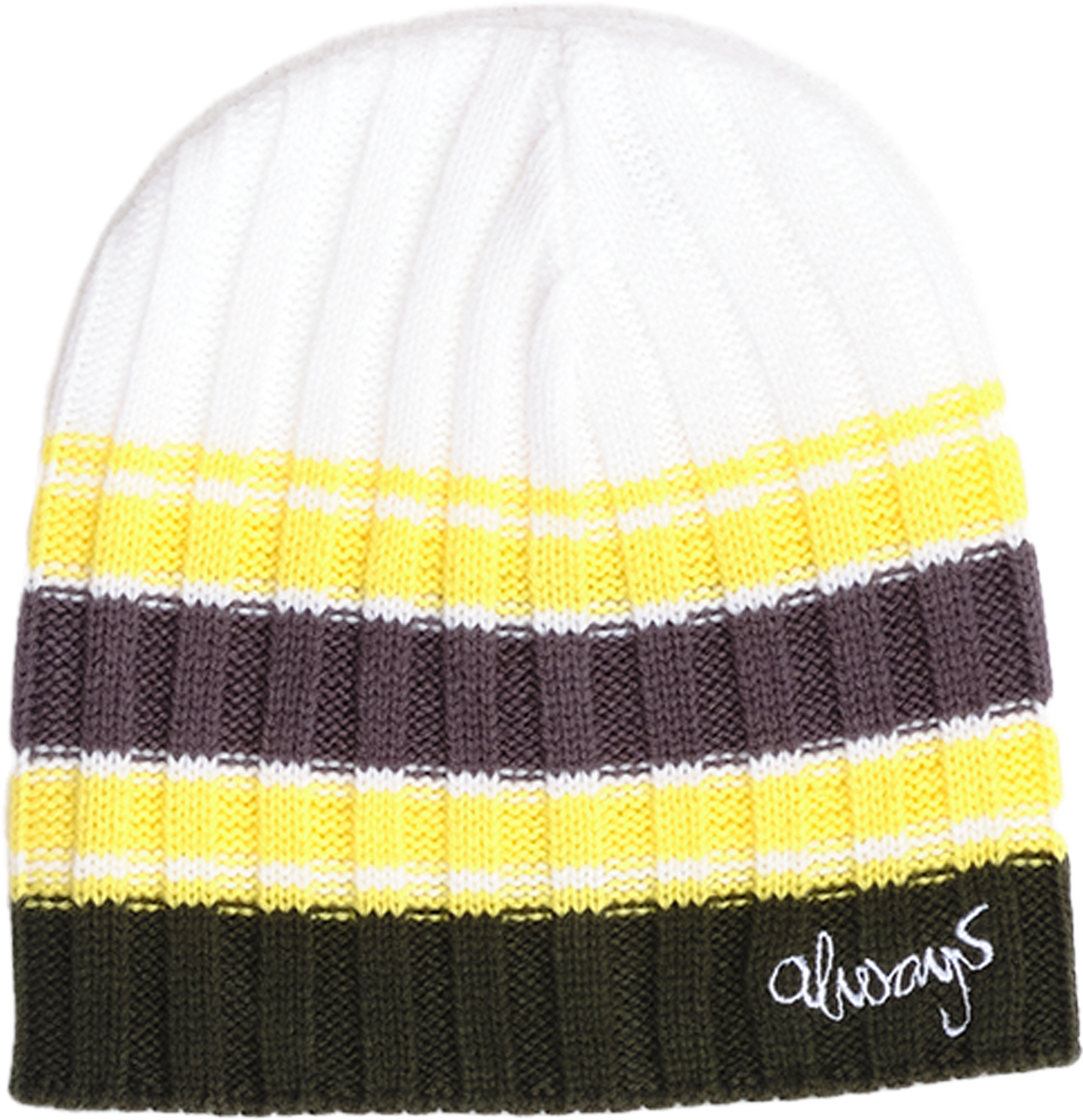 Always Do What You Should Do Cable Knit Clyde Beanie - White Green