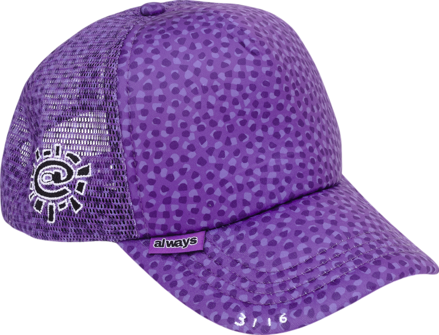 Always Do What You Should Do Coral Pattern Trucker Cap - Purple