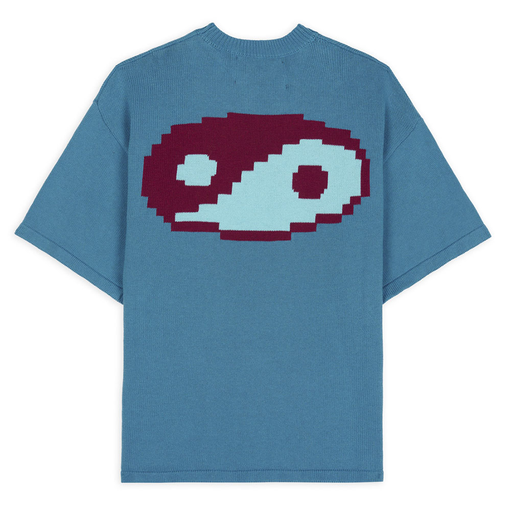 Brain Dead Anarchy Wink Short Sleeve Knit Sweater - Sea Foam