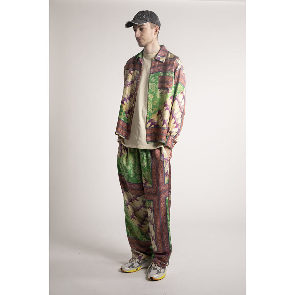Aries Arise Scarf Print Silk Slacker Pants - Multi