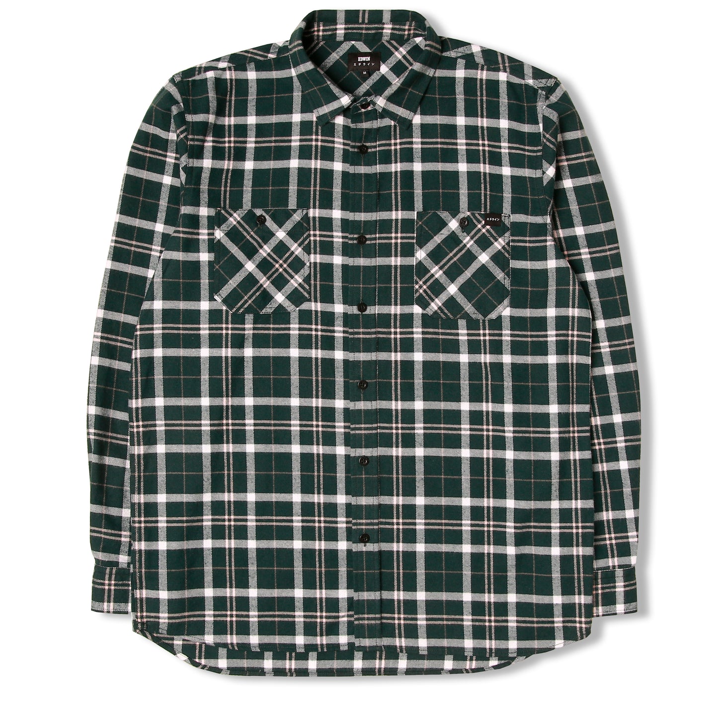 Edwin Heavy Flannel Labour Shirt - Pine Green Pink