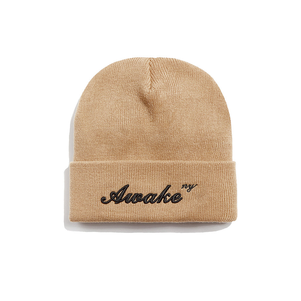Awake NY Script Logo Beanie - Latte