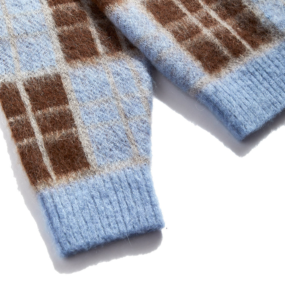 Awake NY Checkered Mohair Sweater - Blue