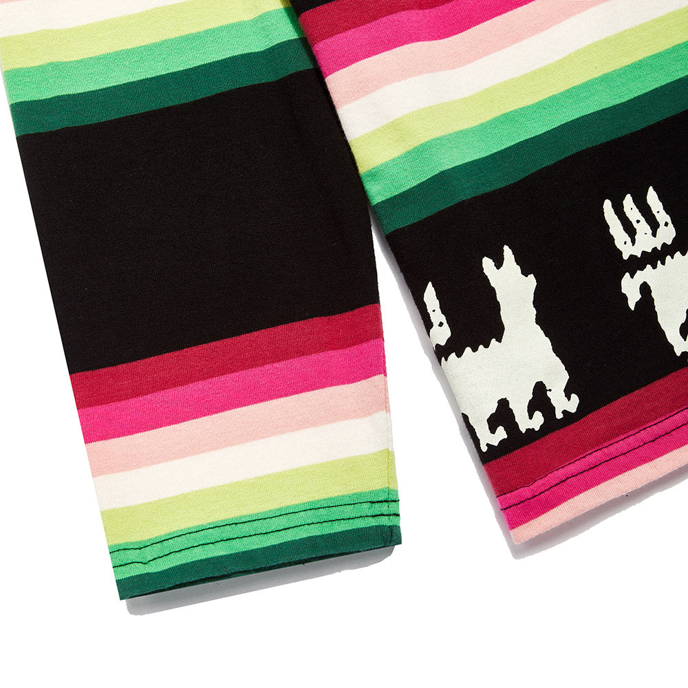 Awake NY Striped Llama LS T-Shirt - Black Multi