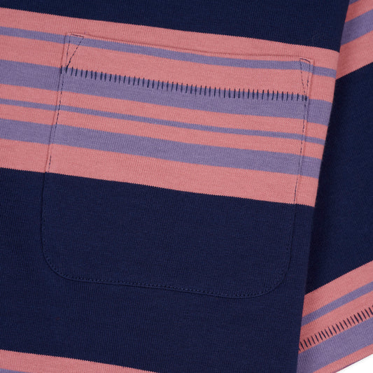 Brain Dead Baker Striped Pocket Tee - Navy