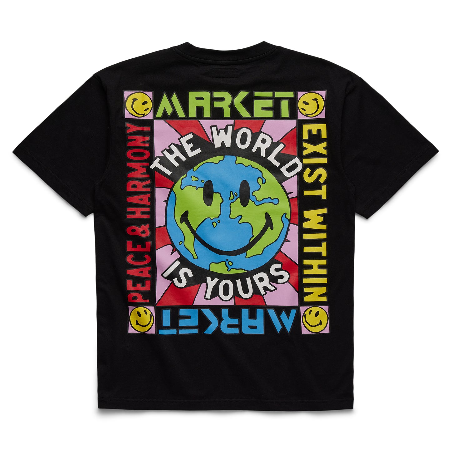 MARKET Smiley Peace And Harmony World T-Shirt - Black