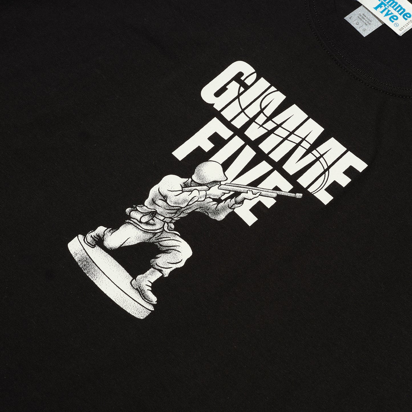 Gimme Five Soldier T-Shirt - Black White