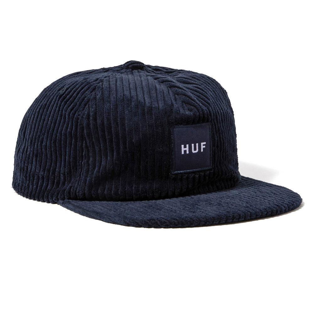 HUF Box Logo Cord 5 Panel Hat - Navy