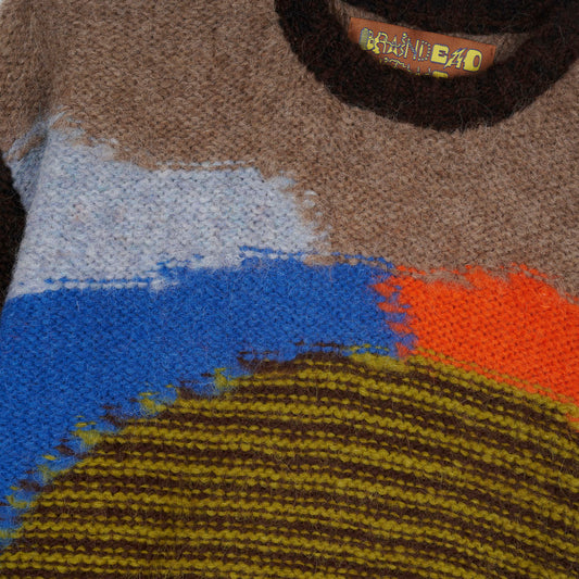 Brain Dead Boxy Knit Sweater - Brown
