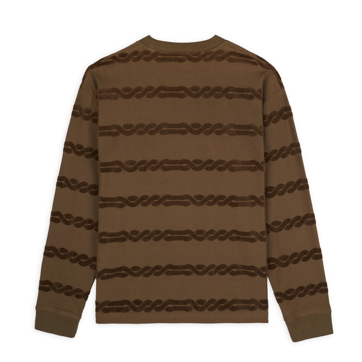 Brain Dead Braided Burnout LS T-Shirt - Brown