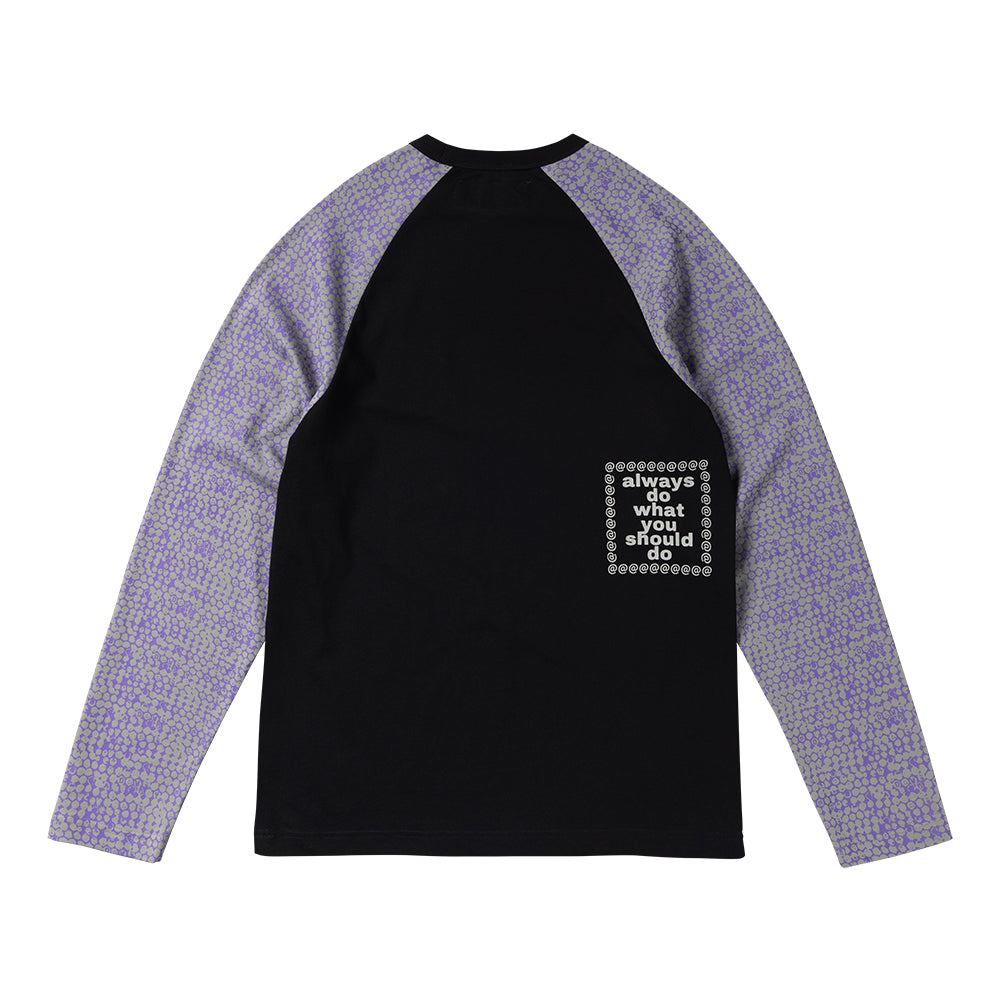 ADWYSD Bubble Print Raglan LS - Black Grey