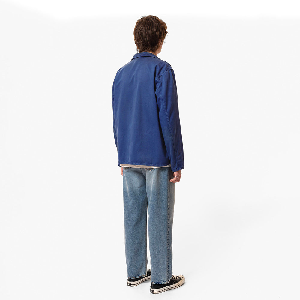 Nudie Jeans Co. Buddy Herringbone Chore Jacket - Blue