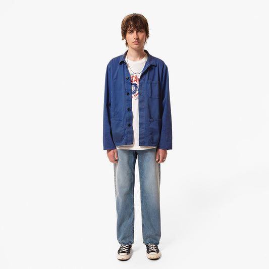 Nudie Jeans Co. Buddy Herringbone Chore Jacket - Blue