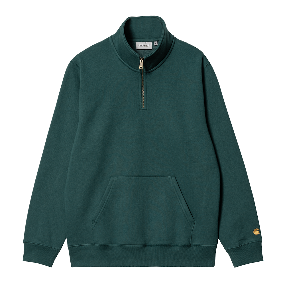 Carhartt WIP Chase Neck Zip Sweatshirt - Botanic Gold