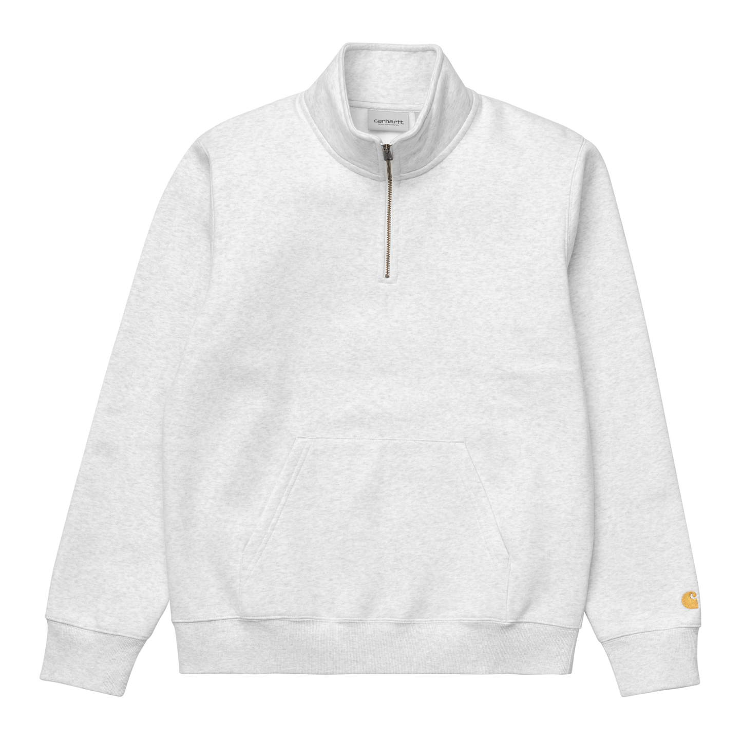 Carhartt WIP Chase Neck Zip Sweatshirt - Ash Heather Gold