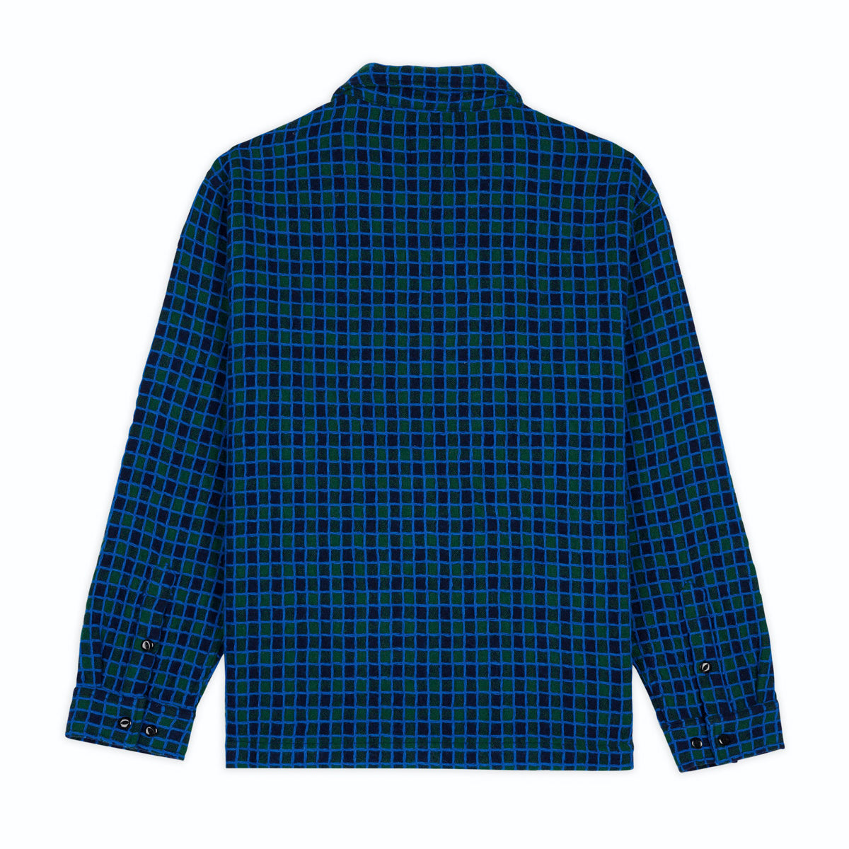 Brain Dead Check Mate Flannel Zip Shirt - Navy