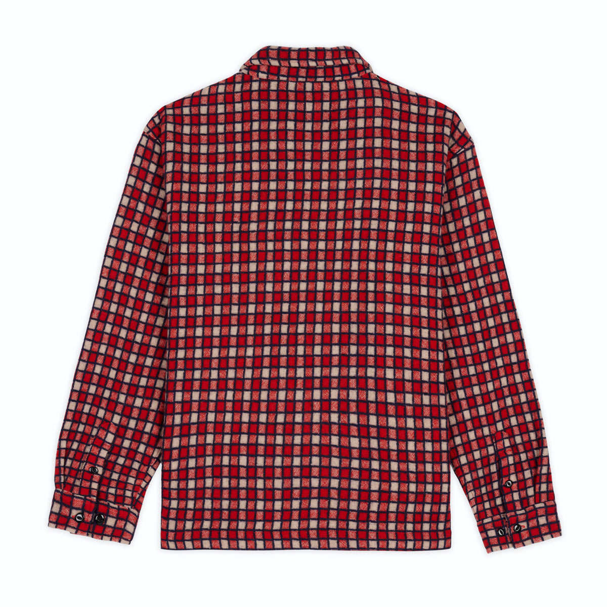 Brain Dead Check Mate Flannel Zip Shirt - Red