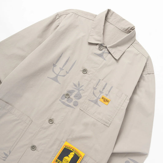 Service Works Poplin Printed Chore Shirt - Stone