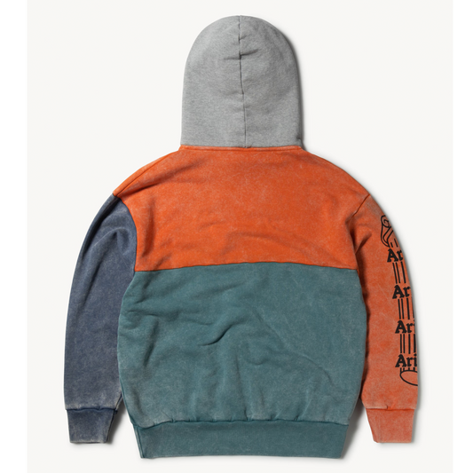 Aries Arise Overdyed Colourblock Temple Hoodie - Multi