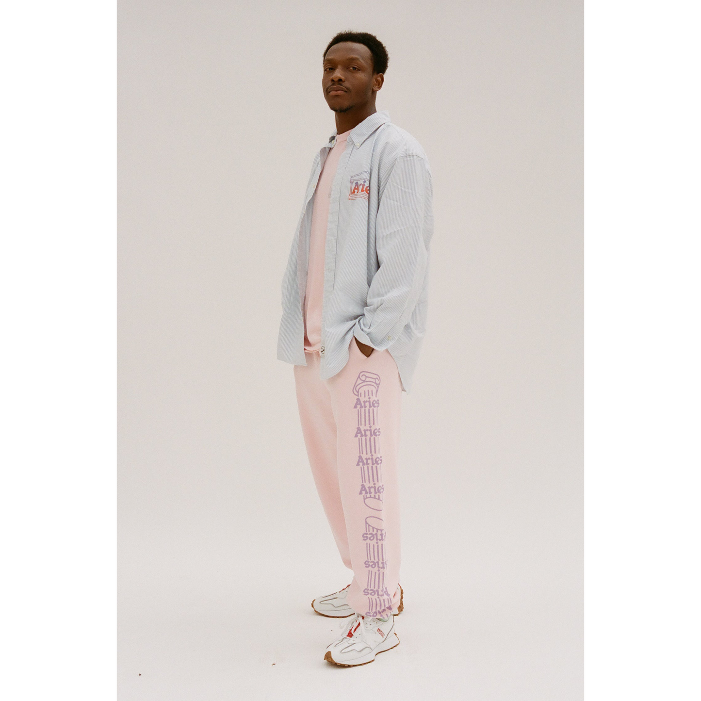 Aries Arise Column Sweatpant - Pink