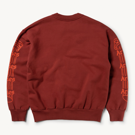 Aries Arise Column Sweatshirt - Rosewood