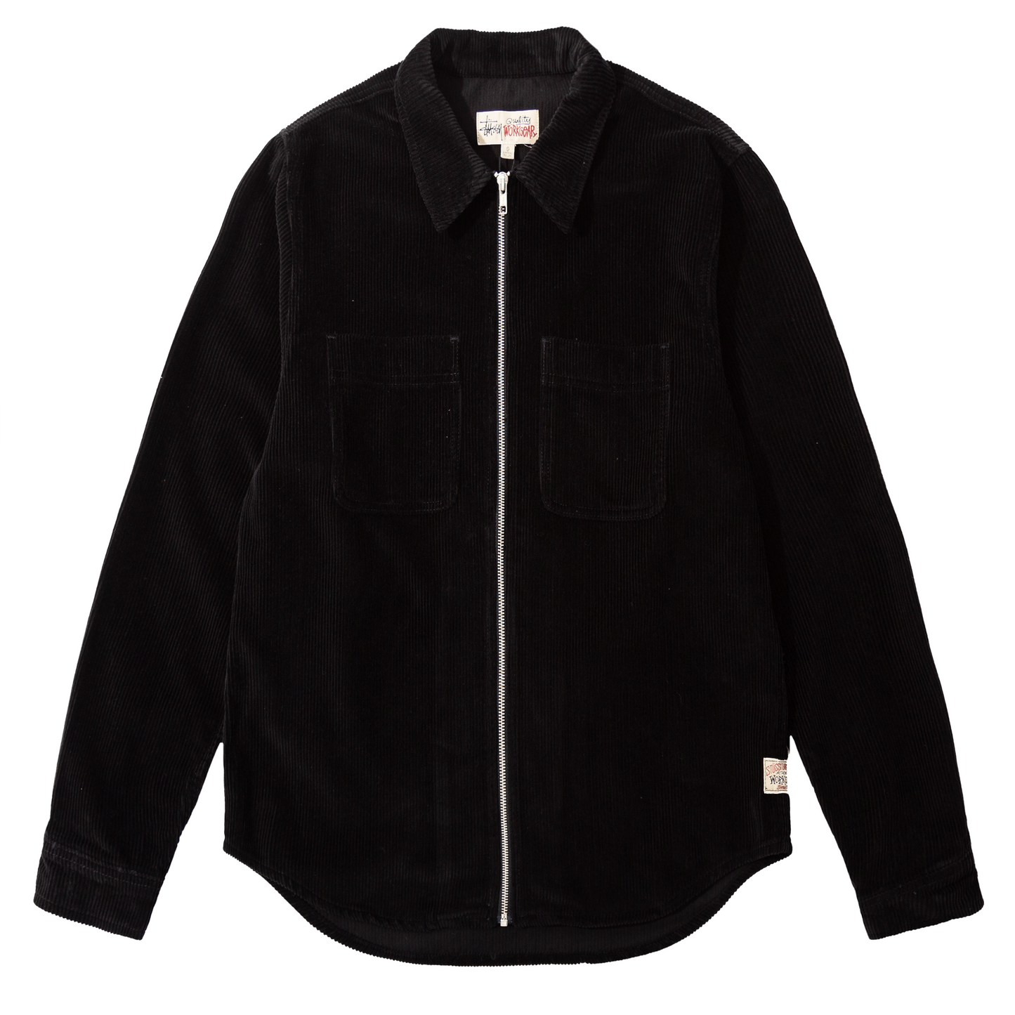 Stüssy Wide Wale Cord Zip Shirt - Black