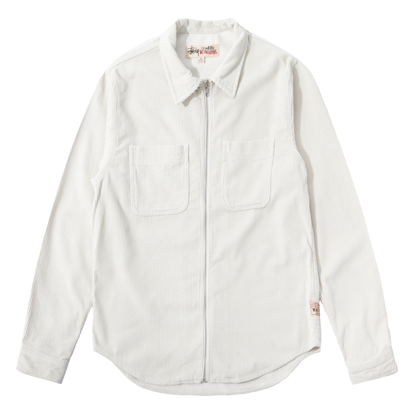 Stüssy Wide Wale Cord Zip Shirt - Bone