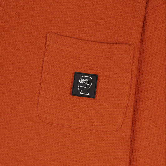 Brain Dead Core Mock Waffle LS T-Shirt - Terracotta