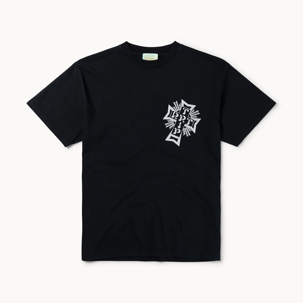 Aries Arise Vintage Lords Of Art Trip T-Shirt - Washed Black