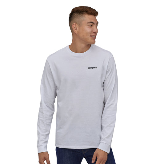 Patagonia LS Line Logo Ridge Responsibili-Tee - White