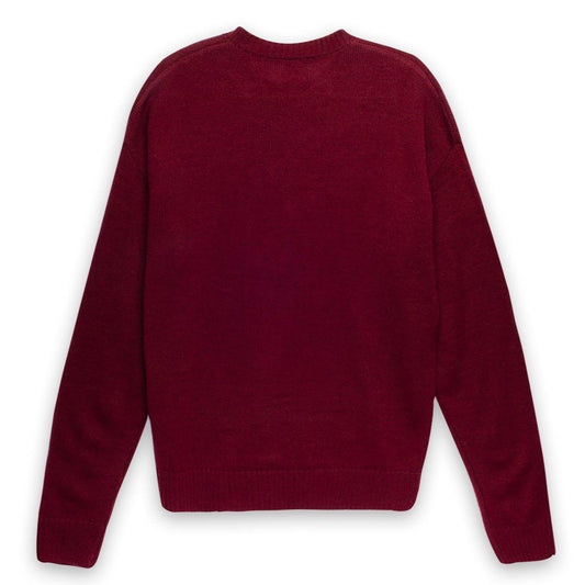Brain Dead Meow Knit Sweatshirt - Raspberry