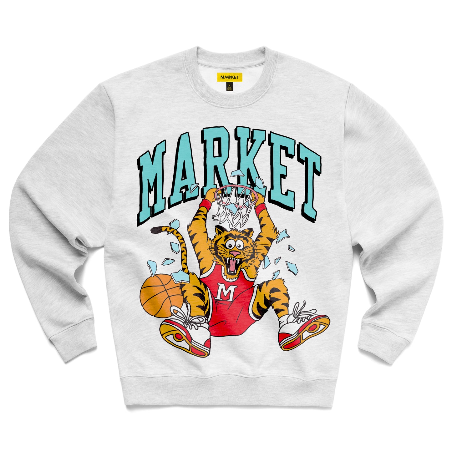 MARKET Dunking Cat Crew Sweat - Ash