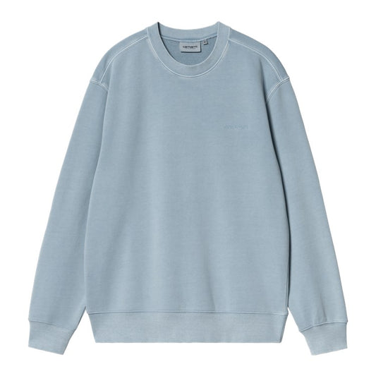 Carhartt WIP Duster Script Sweat - Misty Sky Garment Dyed