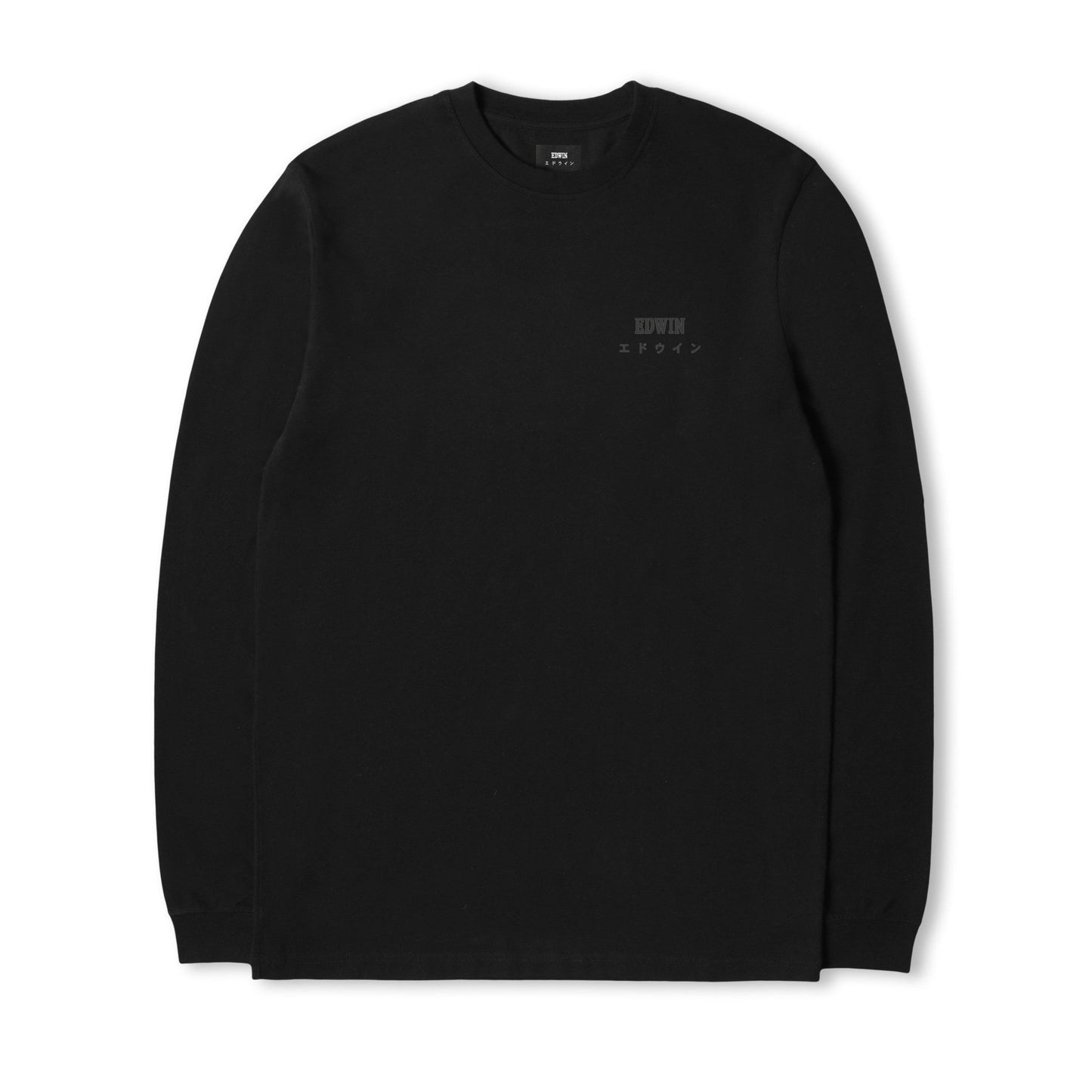 Edwin Logo Chest LS T-Shirt - Black
