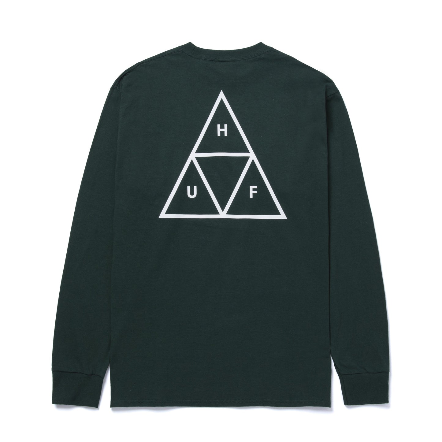 HUF Essentials Triple Triangle LS T-Shirt - Dk Green