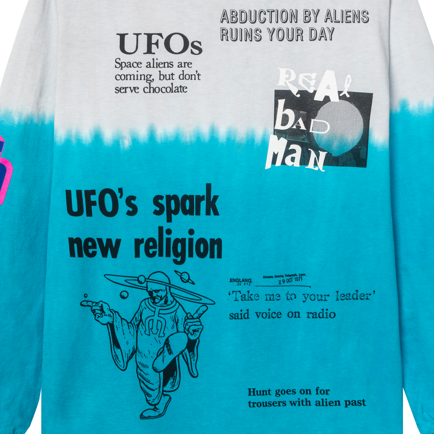 Real Bad Man Extraterrestrial Shit LS T-Shirt - Grey Blue