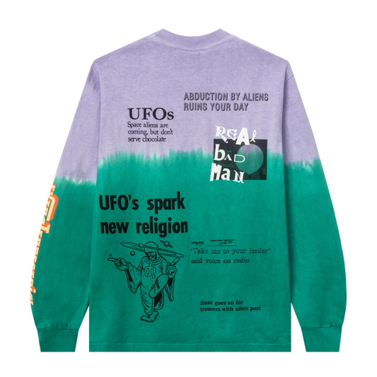 Real Bad Man Extraterrestrial Shit LS T-Shirt - Pink Green