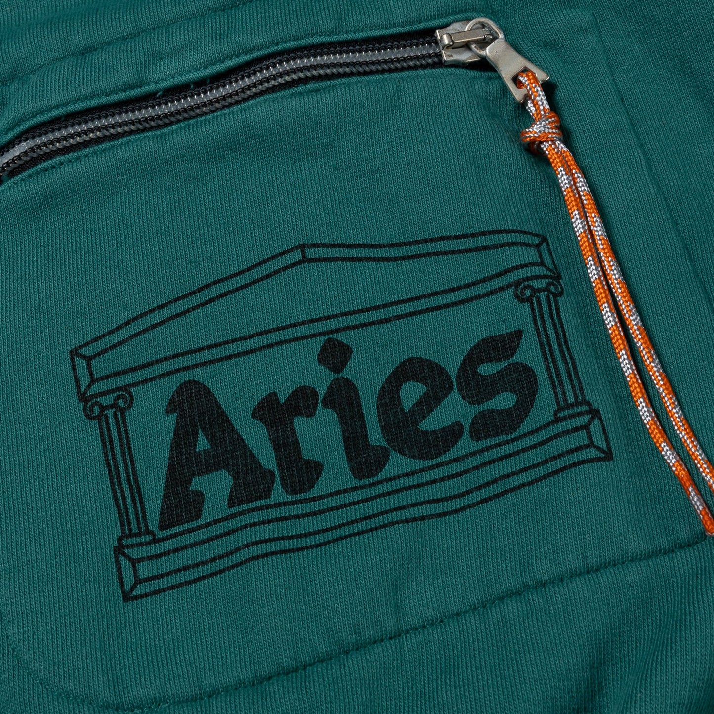 Aries Arise Nylon Hybrid Hooded Sweatshirt - Green