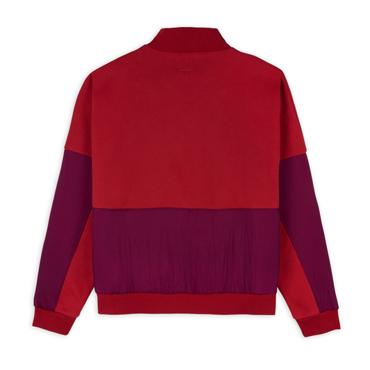 Brain Dead Gastromaniac Overlay Half Zip Fleece - Maroon