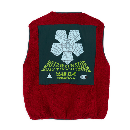 Brain Dead Ghost Sherpa Vest - Maroon