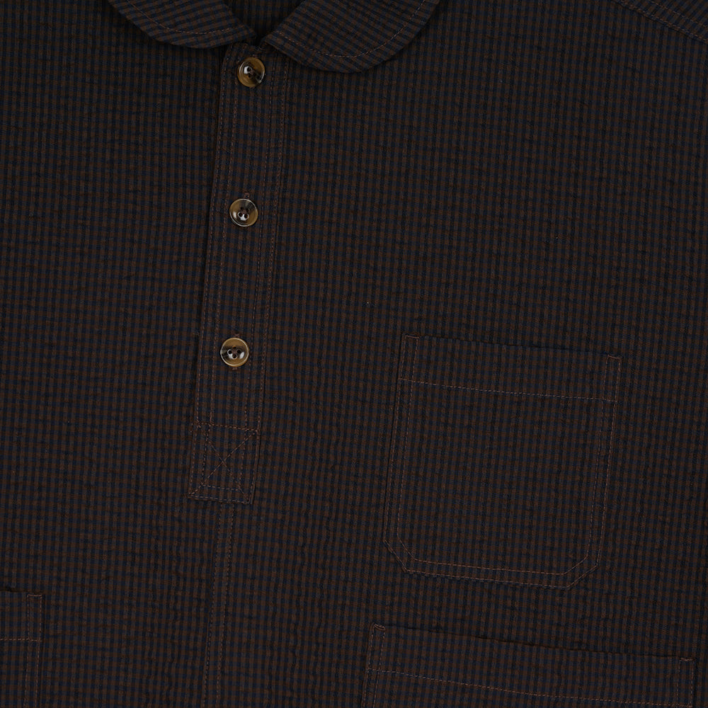 Brain Dead Gingham Mock Neck Shirt - Black